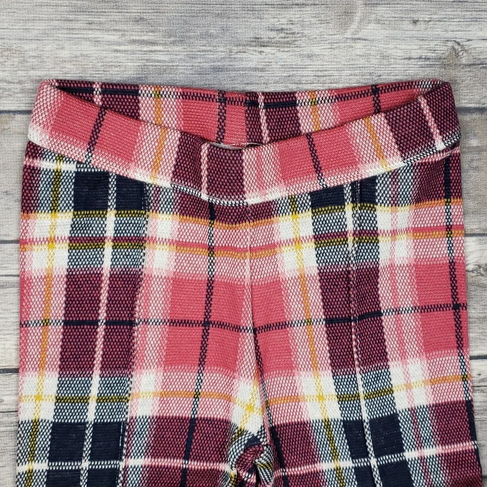 Janie and Jack Little Girls Striped Peplum Top & Plaid Stirrup Pants Set - Picture 6 of 8
